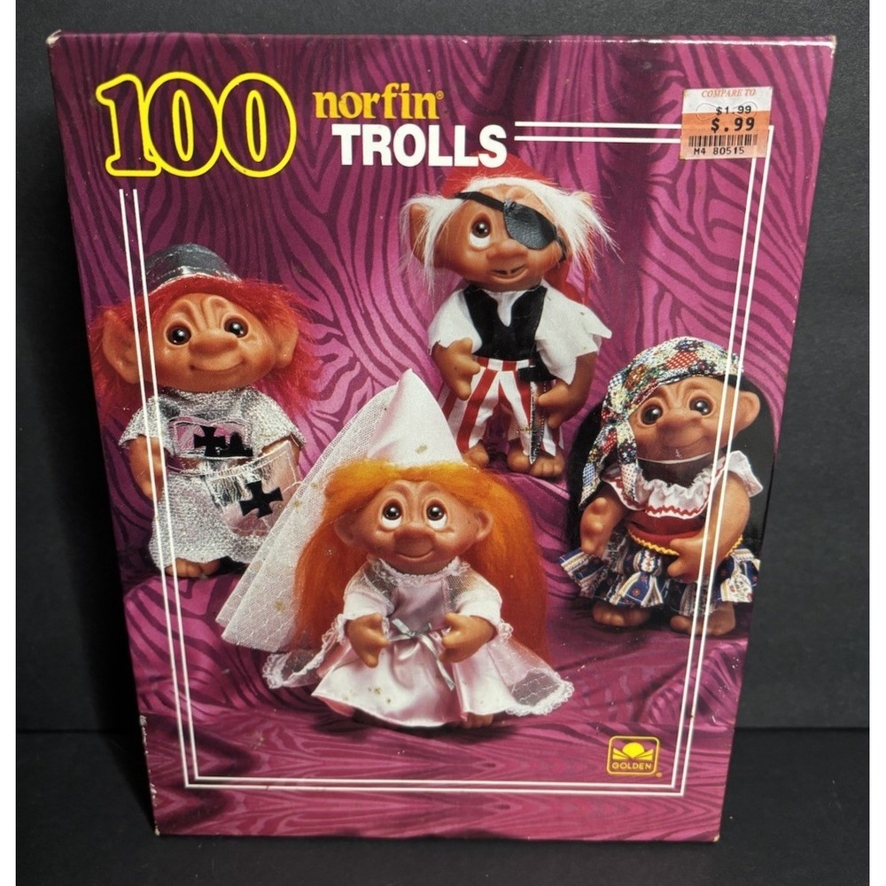 Norfin Trolls Golden Jigsaw Puzzle 100 Pc 11.5 x 15 Factory Sealed Vintage 1992